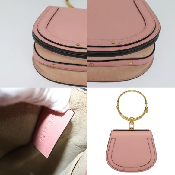 Chloe Nile Hand Bag Leather 2way Pink Gold Auth 113735V - Picture 14 of 14